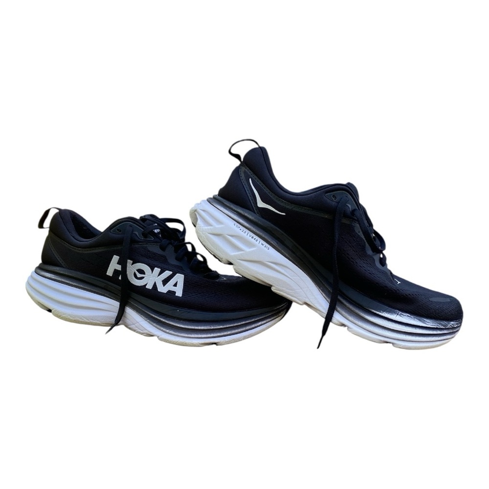 Hoka Black Athletic Shoes with White Soles
